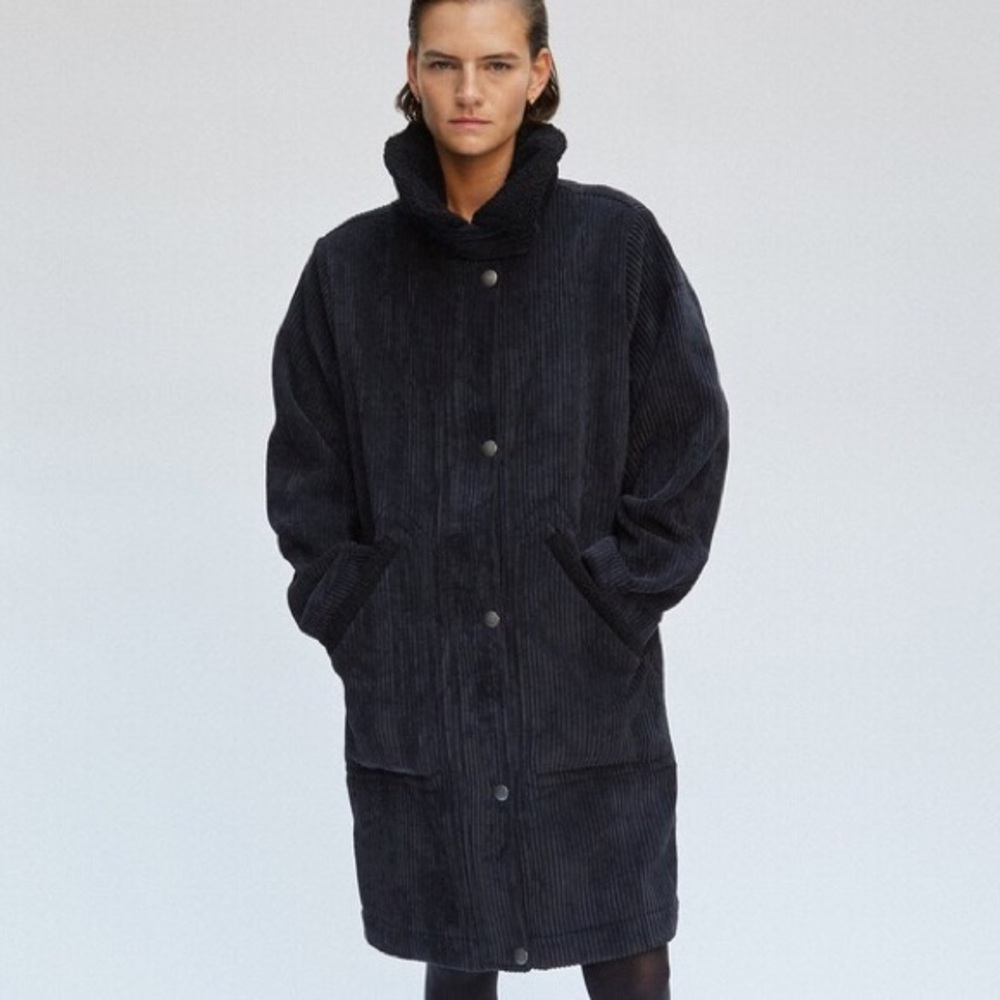 THAKOON - Corduroy Parka Coat Sherpa.